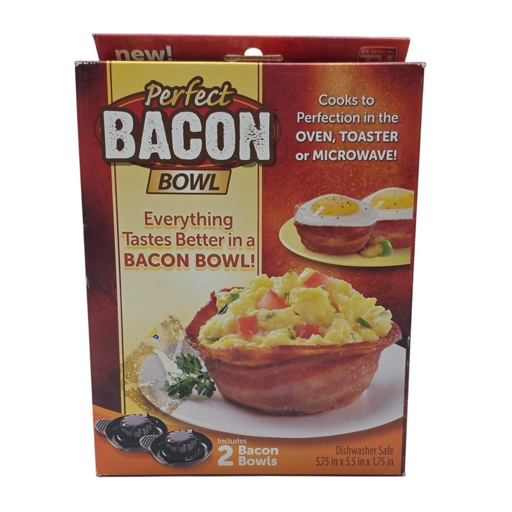 NEW THE PERFECT BACON BOWL As Seen on TV Perfect Bacon Bowl 2 Bowls FREE SHIP